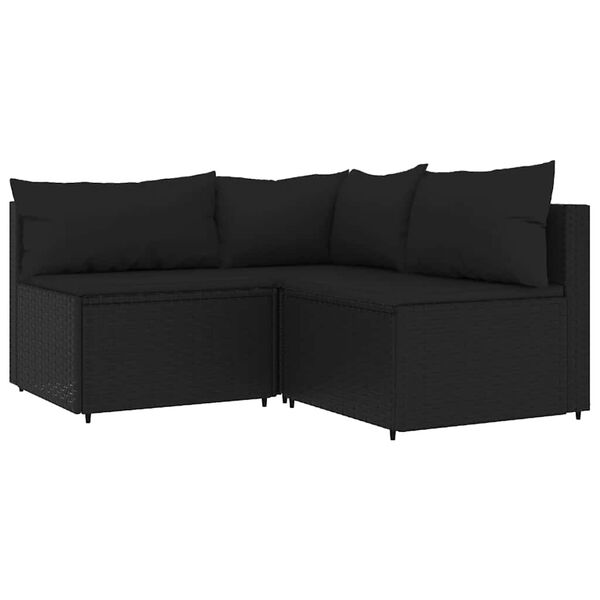 vidaXL Patio Lounge Set Black