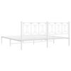 vidaXL Bed Frame White Steel Full Bed Bed Frame Rectangular Modern