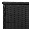vidaXL Cushion Box Black PE Rattan, Powder-Coated Steel, Polyester