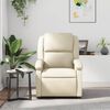 vidaXL Recliner Chair Cream Faux Leather, Foam, Metal, Plywood Standard