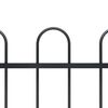 vidaXL Garden Fence with Hoop Top Steel 351.3"x31.5" Black