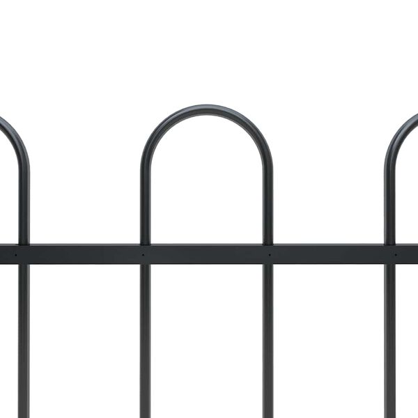 vidaXL Garden Fence with Hoop Top Steel 351.3"x31.5" Black