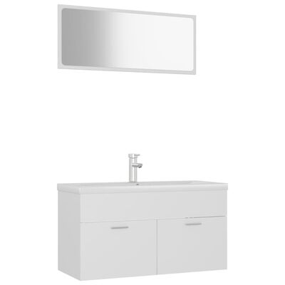 vidaXL Bathroom Furniture Set White Chipboard
