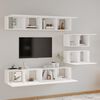 vidaXL 6 Piece TV Stand Set White Engineered Wood