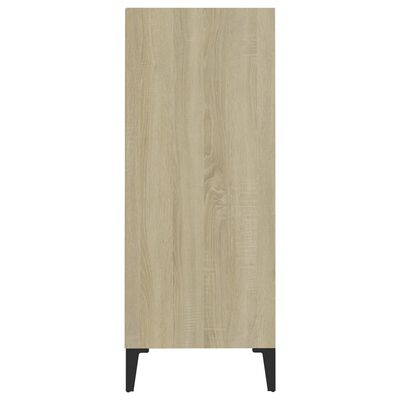 vidaXL Sideboard White and Sonoma Oak 22.4"x13.8"x35.4" Engineered Wood