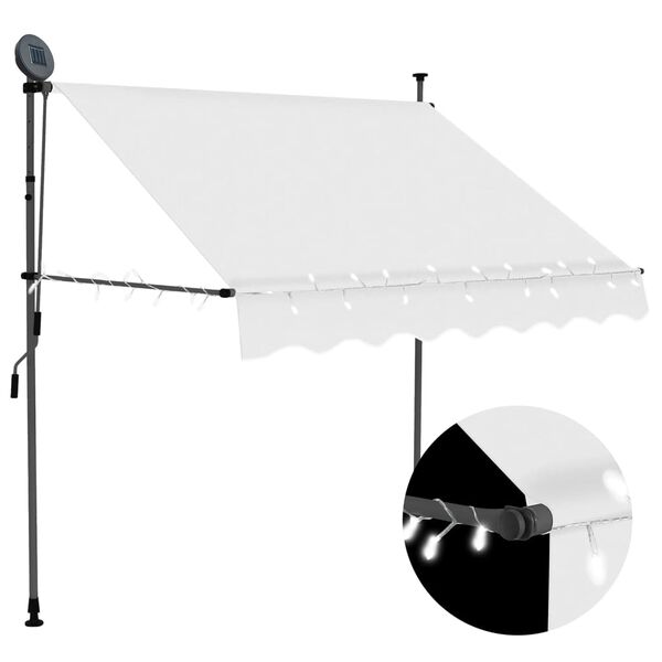 vidaXL Retractable Awning Cream Polyester with PU coating, Steel