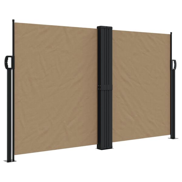 vidaXL Retractable Side Awning Taupe Polyester with PU coating