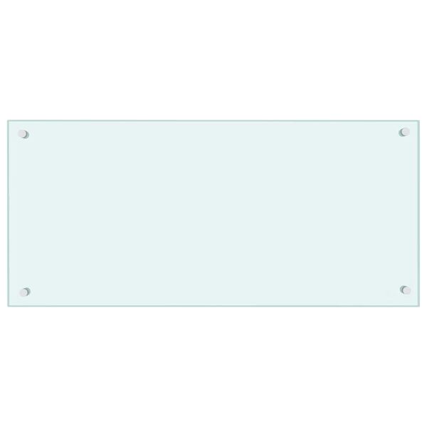 vidaXL Kitchen Backsplash White 35.4"x15.7" Tempered Glass