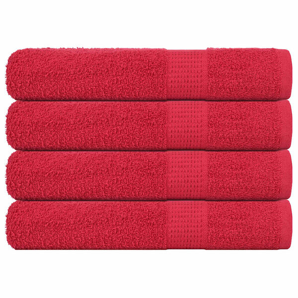 vidaXL Towel Set of 4 Red 100% Cotton 39.4 x 78.7 in Towel