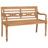 vidaXL Batavia Bench with Blue Cushion 59.1" Solid Teak Wood