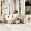 vidaXL Garden Sofa Set Beige PE rattan Medium Modular Garden Sofa Set