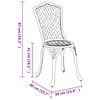 vidaXL Garden Chair 2 pcs Black 15.35 x 15.75 x 34.25 in Aluminium