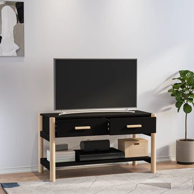 vidaXL TV Stand Black 32.3"x15"x17.7" Engineered Wood