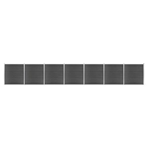 vidaXL Fence Panel Set WPC 479.5"x73.2" Black