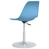 vidaXL Dining Chair Set of 4 Blue Polypropylene, Chromed Metal Medium