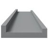 vidaXL Frame Ledge Shelf Set of 2 Gray Lacquered MDF 31.5 in long