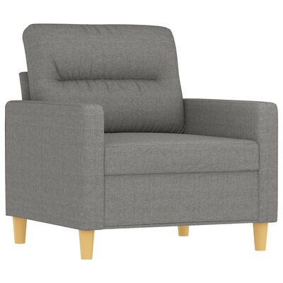 vidaXL 4 Piece Sofa Set with Throw Pillows&Cushions Dark Gray Fabric