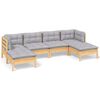 vidaXL Garden Lounge Set Grey Solid pinewood Large Modular