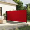 vidaXL Retractable Side Awning Red 100% polyester with a PU coating