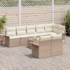 vidaXL Garden Sofa Set with Cushion 9 pcs Beige Poly rattan