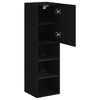 vidaXL TV Cabinet Black Engineered wood, Glass 40.2 in height TV Cabinet