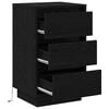 vidaXL Bedside Cabinet with Drawer Black Oak 15.35 x 13.58 x 25.59 in