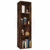 vidaXL Book Cabinet Smoked oak Engineered wood Medium Book Cabinet