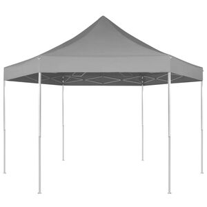 vidaXL Gazebo Grey Powder-Coated Steel 11.8ft x 10.2ft Foldable Gazebo