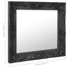 vidaXL Wall Mirror Black Wood, Glass, Engineered Wood 19.7x19.7 in