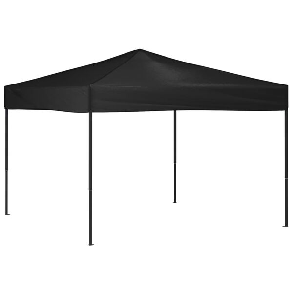 vidaXL Party Tent Black 210D oxford fabric with silver coating, Steel