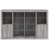 vidaXL Sideboard Set of 3 Grey Sonoma Engineered wood, Glass Large