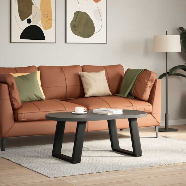 vidaXL Coffee Table Leg Black Powder-coated steel Medium Adjustable Feet