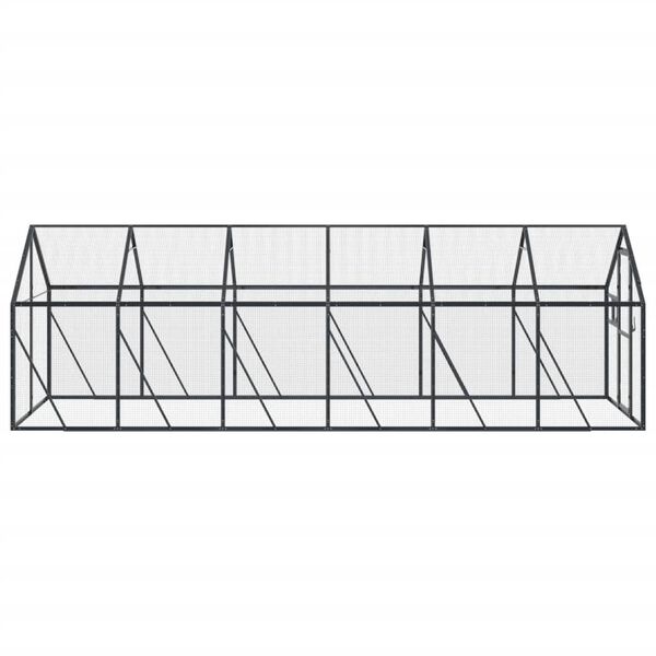 vidaXL Aviary Anthracite Aluminum 5.9 x 19.7 x 6.1 ft Locks Aviary