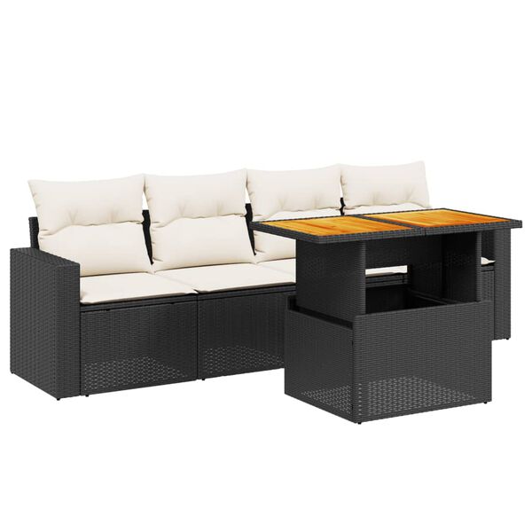 vidaXL Garden Sofa Set Black
