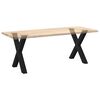 vidaXL Dining Table Leg Set of 2 Black Powder-Coated Steel Medium