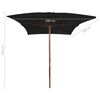 vidaXL Garden Umbrella Black Polyester cover, Bamboo pole, Hardwood ribs