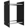 vidaXL Firewood Rack Black 15.7x13.8x23.6" Glass