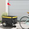 vidaXL Bike Trailer Black and Yellow 66.1 lb Iron