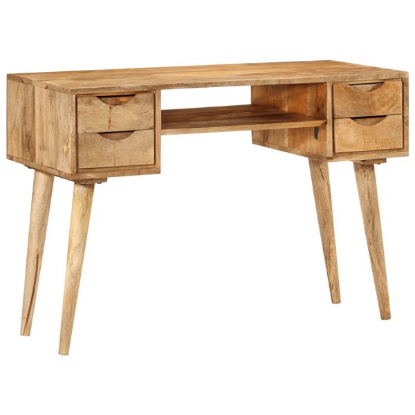vidaXL Desk Natural Mango Solid Mango Wood Medium Desk Rectangular