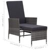 vidaXL Armchair Grey PE rattan Medium Adjustable Armrests Armchair