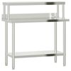 vidaXL Kitchen Work Table with Overshelf 43.3"x21.7"x47.2" Stainless Steel