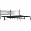 vidaXL Bed Frame Black Powder-Coated Steel Queen Bed Bed Frame
