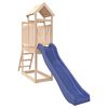 vidaXL Outdoor Playset Natural wood, Blue Solid Pine Wood, Polypropylene