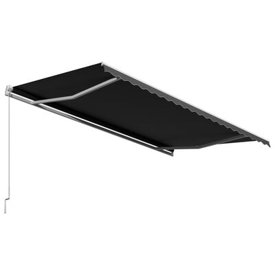 vidaXL Manual Retractable Awning 196.9"x118.1" Anthracite