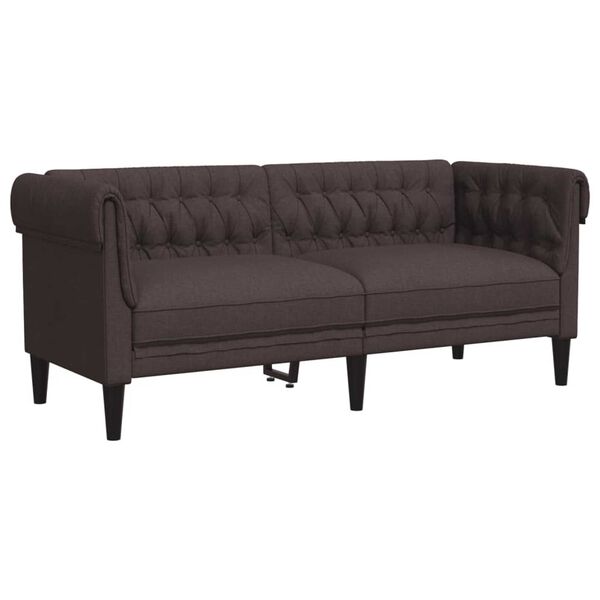 vidaXL Sofa Set Dark Brown 100% polyester, plywood, solid wood Medium