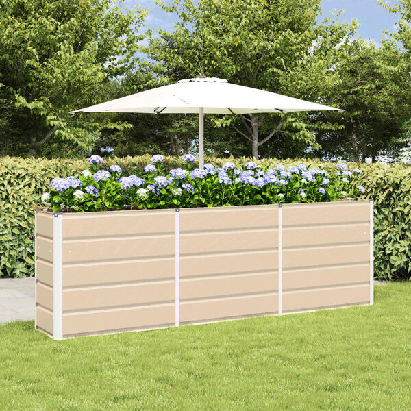 vidaXL Planter Ivory 160 x 40 x 75 cm Steel