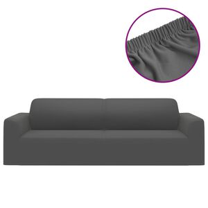 vidaXL Couch Slipcover Anthracite 100% Polyester Jersey 3-seater