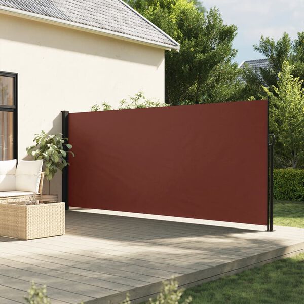 vidaXL Retractable Side Awning Brown