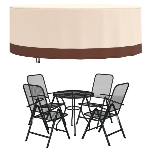 vidaXL Large Round Garden Furniture Cover Beige