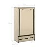 vidaXL Wardrobe Cream Non-woven fabric, Iron 34.3 x 19.3 x 62.6 in